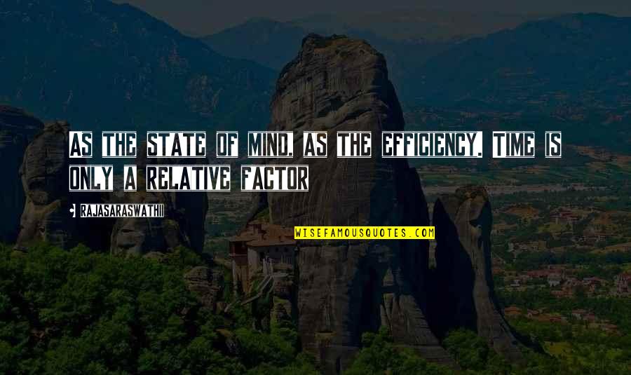 Mind Your Own Self Quotes By Rajasaraswathii: As the state of mind, as the efficiency.