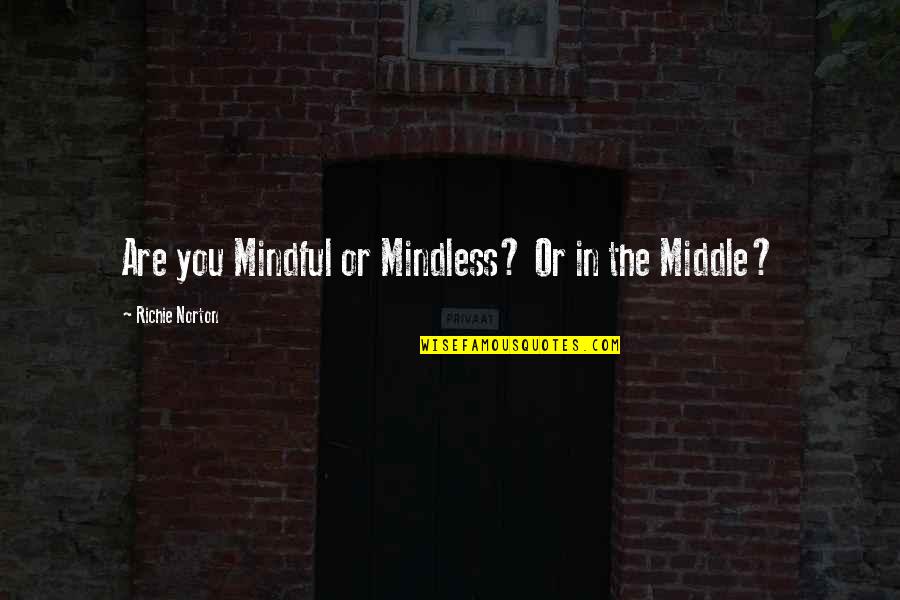 Mindful Work Quotes By Richie Norton: Are you Mindful or Mindless? Or in the