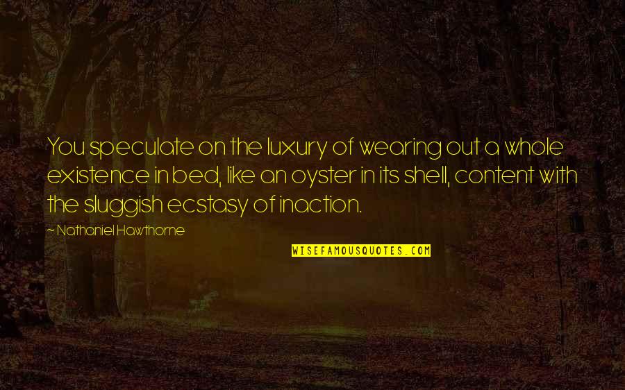 Minstrels Of Mayhem Quotes By Nathaniel Hawthorne: You speculate on the luxury of wearing out