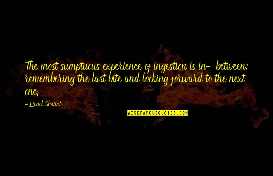 Mintalah Ampun Quotes By Lionel Shriver: The most sumptuous experience of ingestion is in-between: