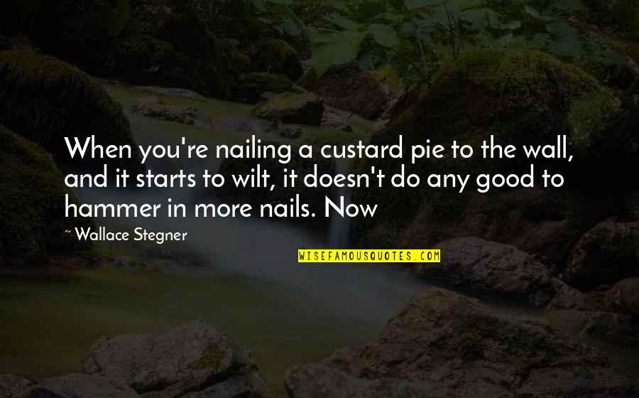 Miraggio Quotes By Wallace Stegner: When you're nailing a custard pie to the