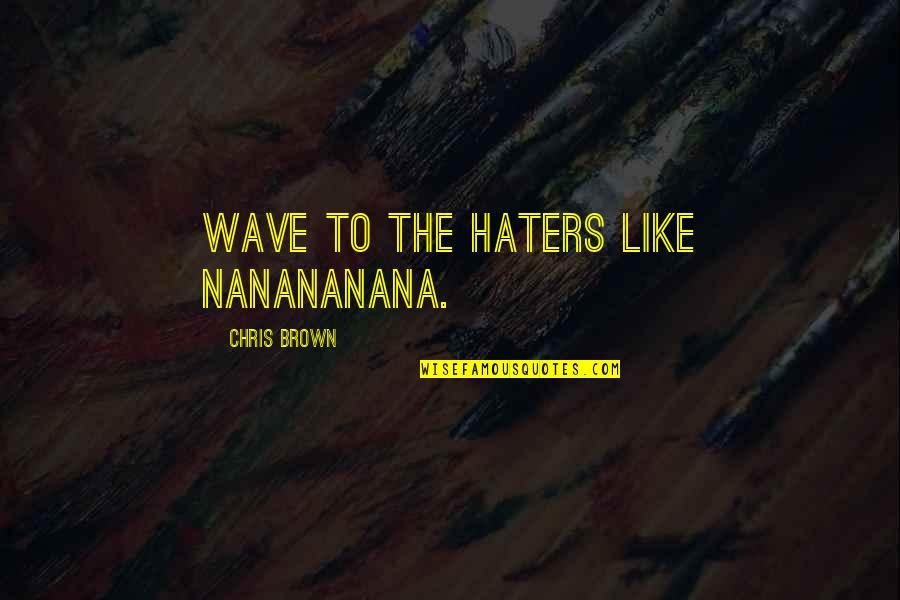 Mischiefs Define Quotes By Chris Brown: Wave to the haters like nanananana.