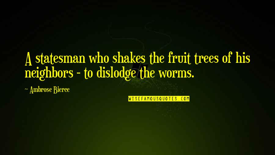 Misconceived Vs Misperceived Quotes By Ambrose Bierce: A statesman who shakes the fruit trees of