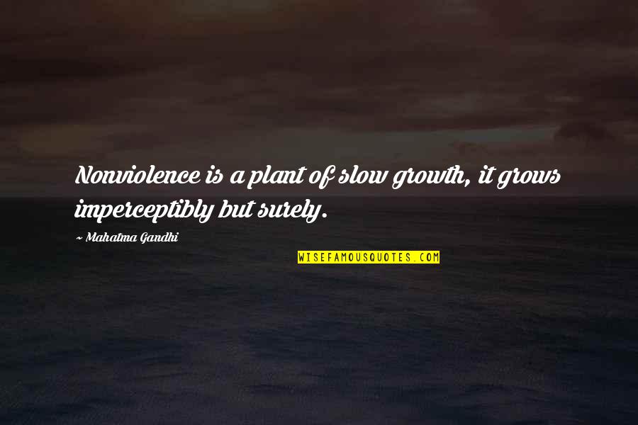 Misguided Expectations Quotes By Mahatma Gandhi: Nonviolence is a plant of slow growth, it