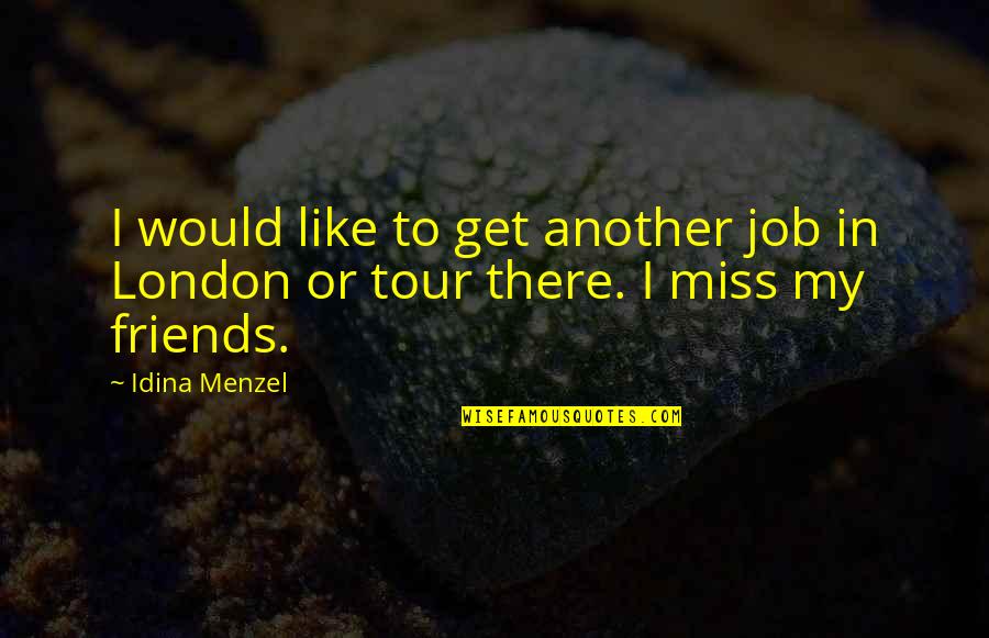 Miss You Friends Quotes By Idina Menzel: I would like to get another job in