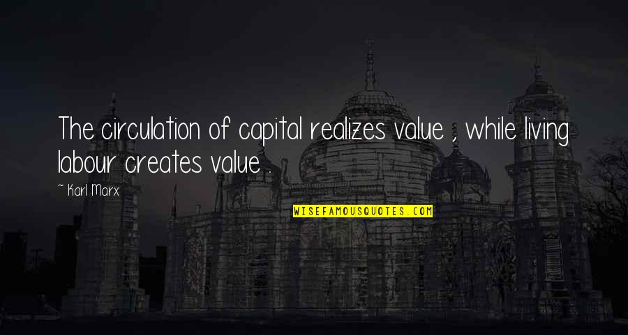 Misthoughts Quotes By Karl Marx: The circulation of capital realizes value , while