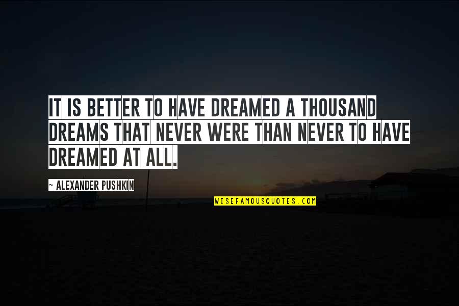 Mitch Ryder Quotes By Alexander Pushkin: It is better to have dreamed a thousand