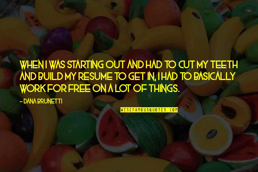 Mizensir Quotes By Dana Brunetti: When I was starting out and had to