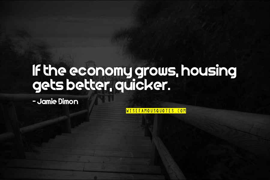 Moaner Videos Quotes By Jamie Dimon: If the economy grows, housing gets better, quicker.