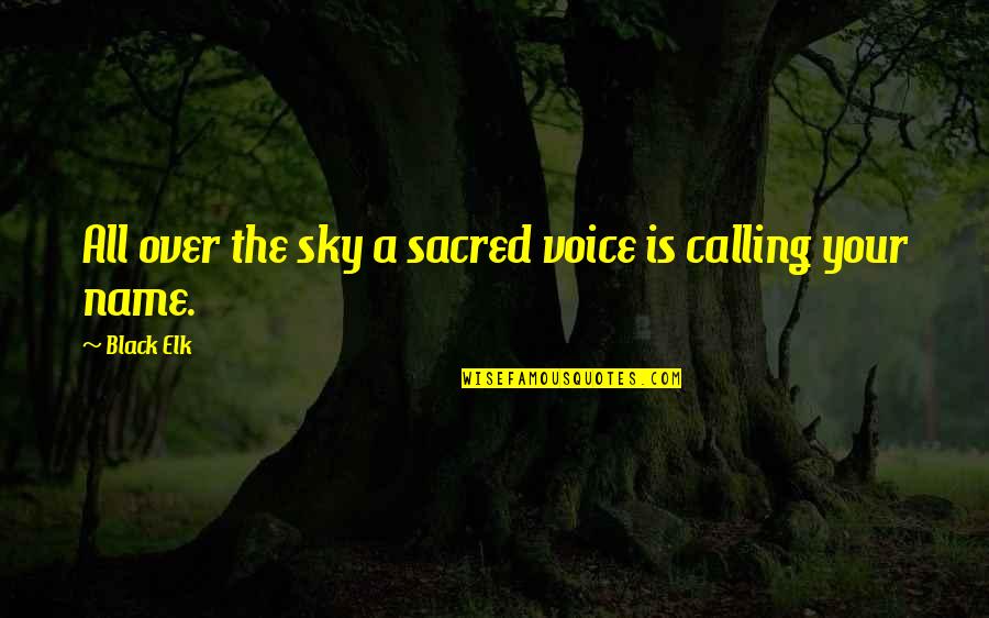 Mochida Khr Quotes By Black Elk: All over the sky a sacred voice is