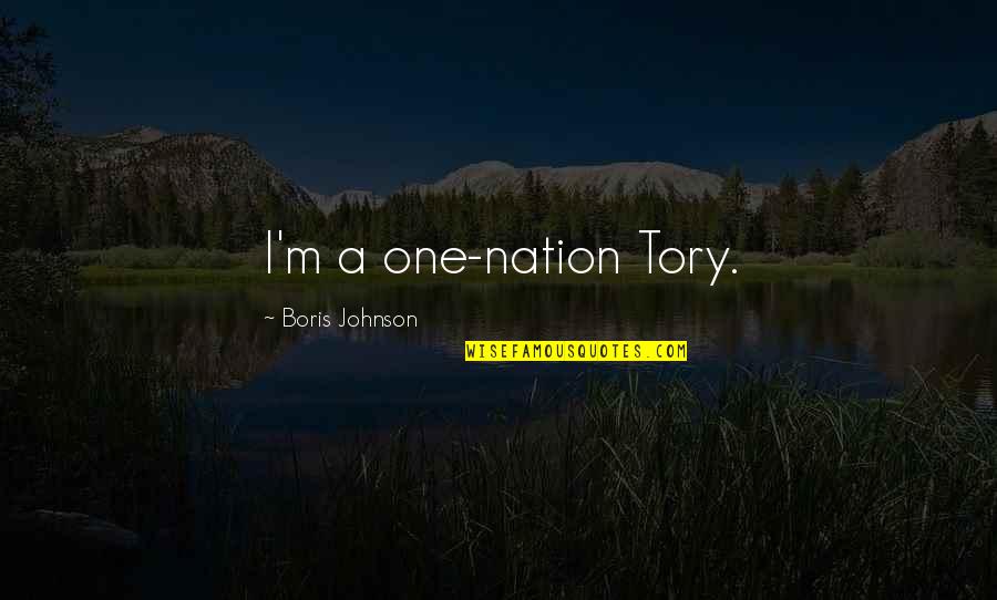 Mokichi Trattoria Quotes By Boris Johnson: I'm a one-nation Tory.