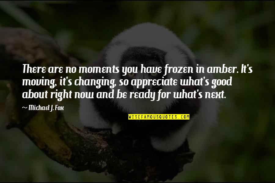 Moments In Time Quotes By Michael J. Fox: There are no moments you have frozen in