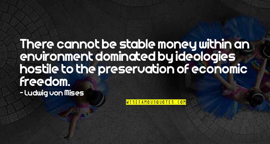 Money Freedom Quotes By Ludwig Von Mises: There cannot be stable money within an environment