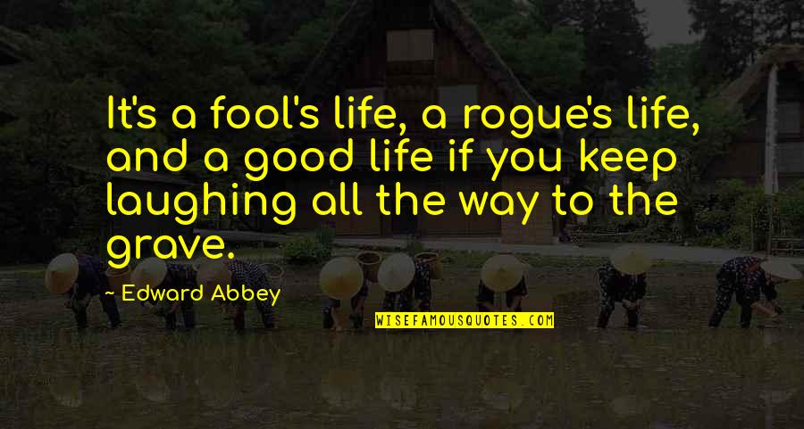 Money Masters Fake Quotes By Edward Abbey: It's a fool's life, a rogue's life, and