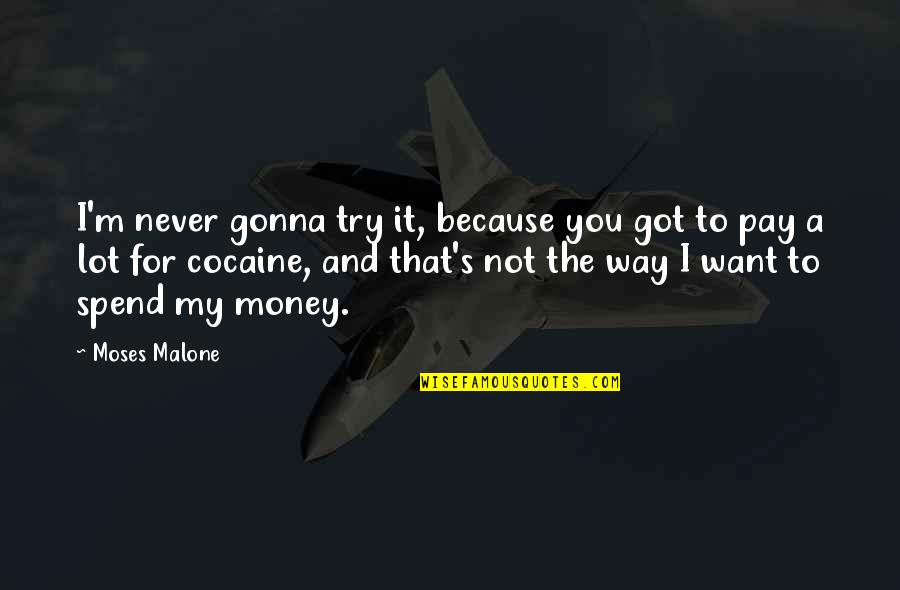 Money That Quotes By Moses Malone: I'm never gonna try it, because you got