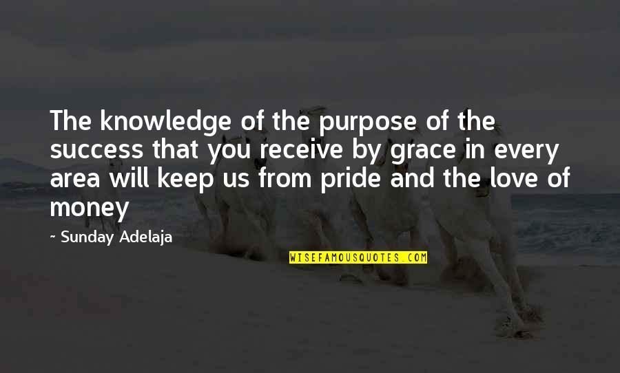 Money That Quotes By Sunday Adelaja: The knowledge of the purpose of the success