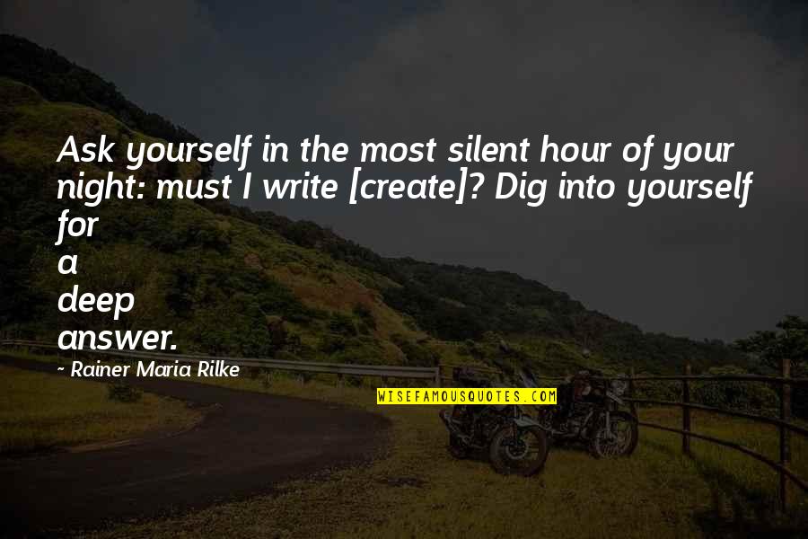 Monster Inside Us Quotes By Rainer Maria Rilke: Ask yourself in the most silent hour of