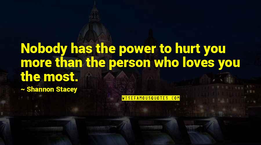 Monstrasity Quotes By Shannon Stacey: Nobody has the power to hurt you more