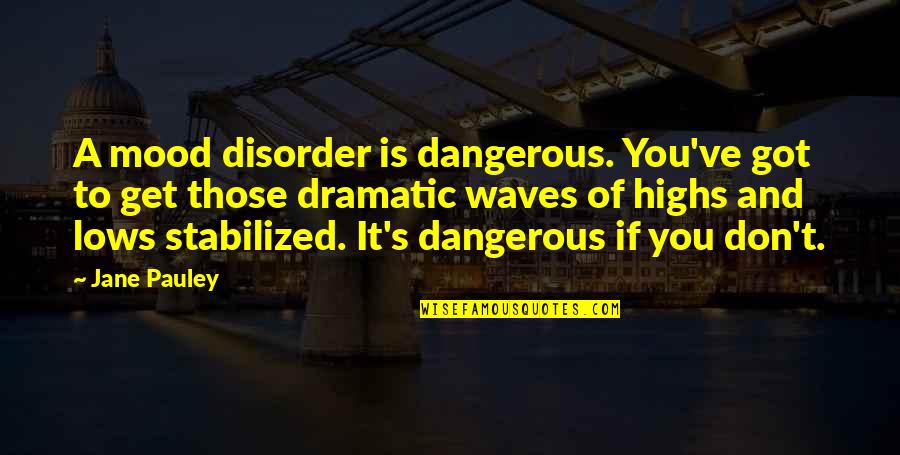 Mood Disorder Quotes By Jane Pauley: A mood disorder is dangerous. You've got to