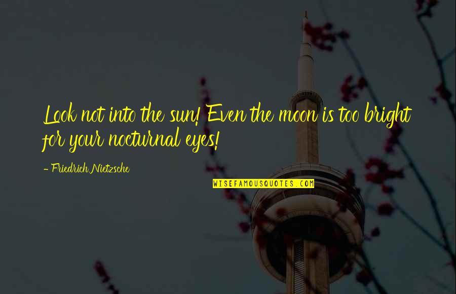 Moon Eyes Quotes By Friedrich Nietzsche: Look not into the sun! Even the moon