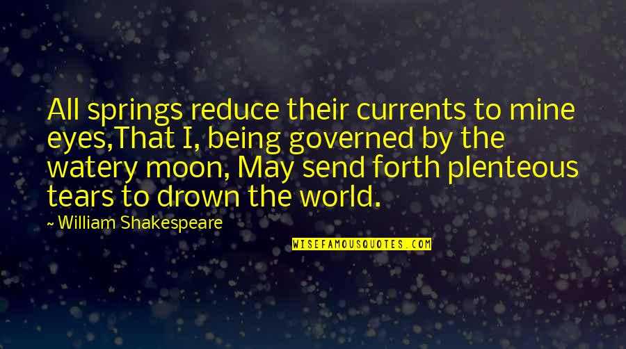 Moon Eyes Quotes By William Shakespeare: All springs reduce their currents to mine eyes,That