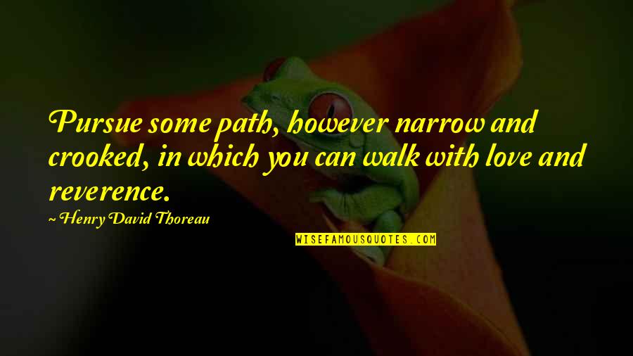 More Crooked Than A Quotes By Henry David Thoreau: Pursue some path, however narrow and crooked, in