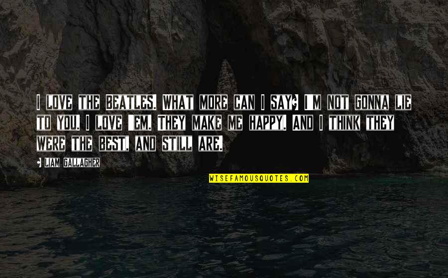 More You Lie Quotes By Liam Gallagher: I love the Beatles. What more can I