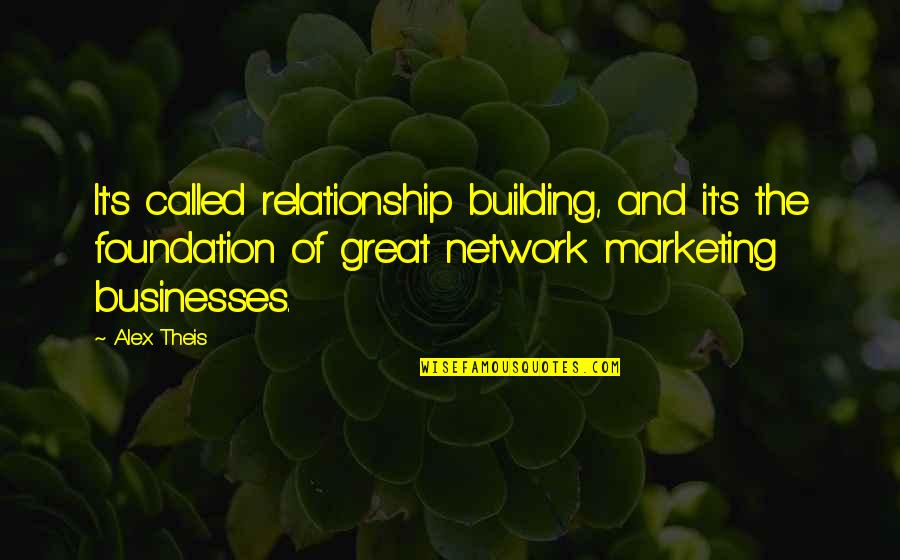 Morphett Turing Quotes By Alex Theis: It's called relationship building, and it's the foundation