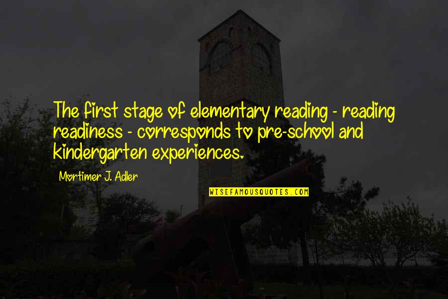 Mortimer Adler Quotes By Mortimer J. Adler: The first stage of elementary reading - reading