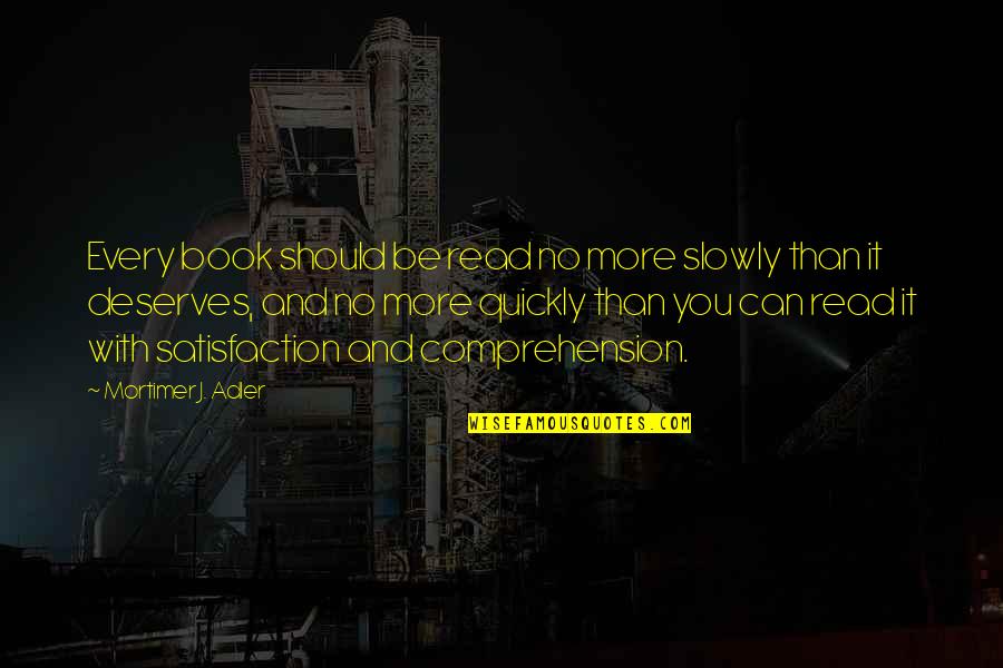 Mortimer Adler Quotes By Mortimer J. Adler: Every book should be read no more slowly