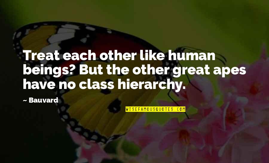 Moscardo Animal Quotes By Bauvard: Treat each other like human beings? But the