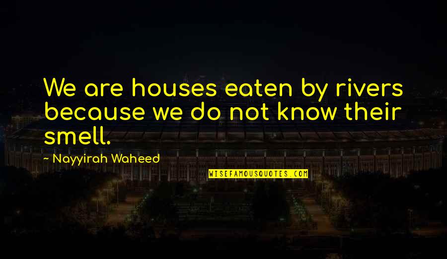 Most Deep Sad Quotes By Nayyirah Waheed: We are houses eaten by rivers because we