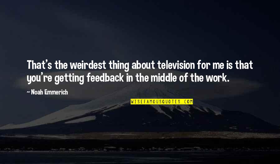 Most Weirdest Quotes By Noah Emmerich: That's the weirdest thing about television for me