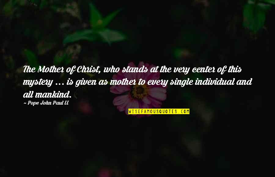 Mother At Quotes By Pope John Paul II: The Mother of Christ, who stands at the