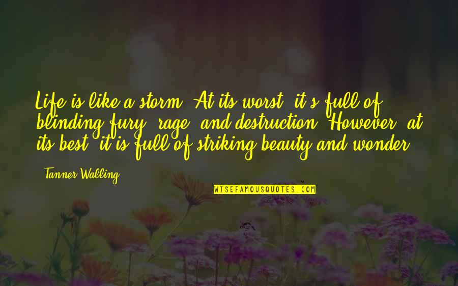 Motivation And Inspiration Quotes By Tanner Walling: Life is like a storm. At its worst,