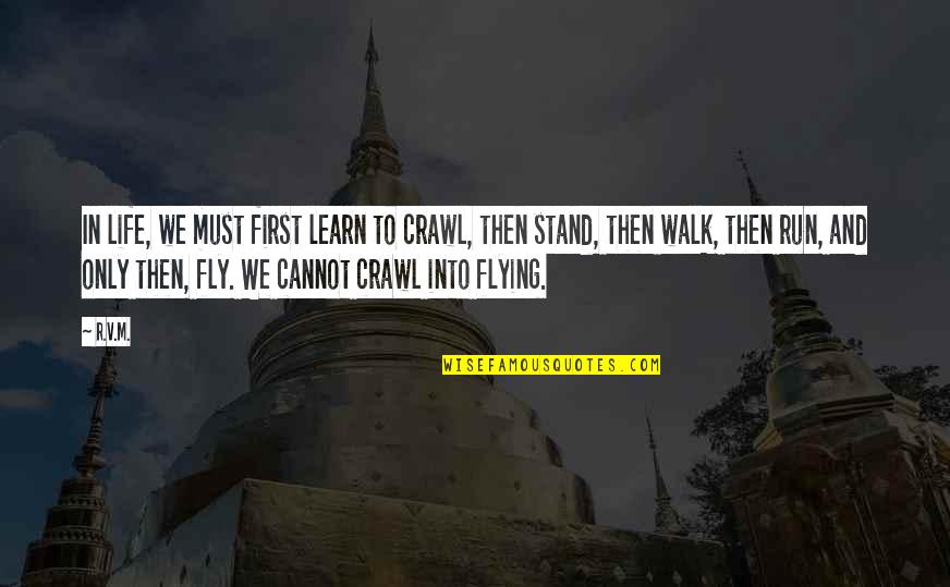 Motivational Flying Quotes By R.v.m.: In life, we must first learn to crawl,