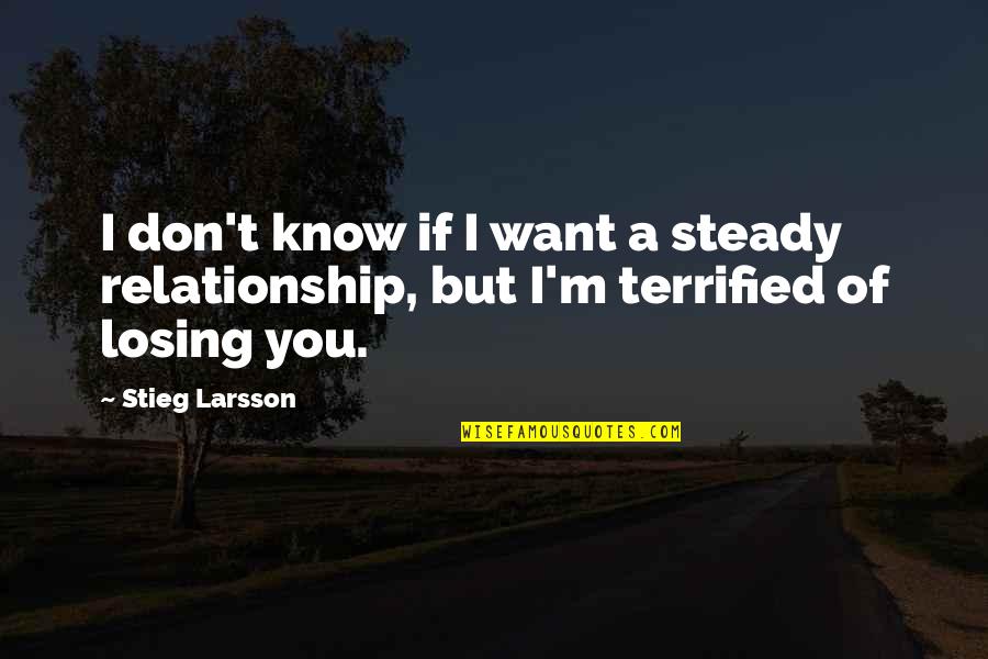 Motivational Night Time Quotes By Stieg Larsson: I don't know if I want a steady