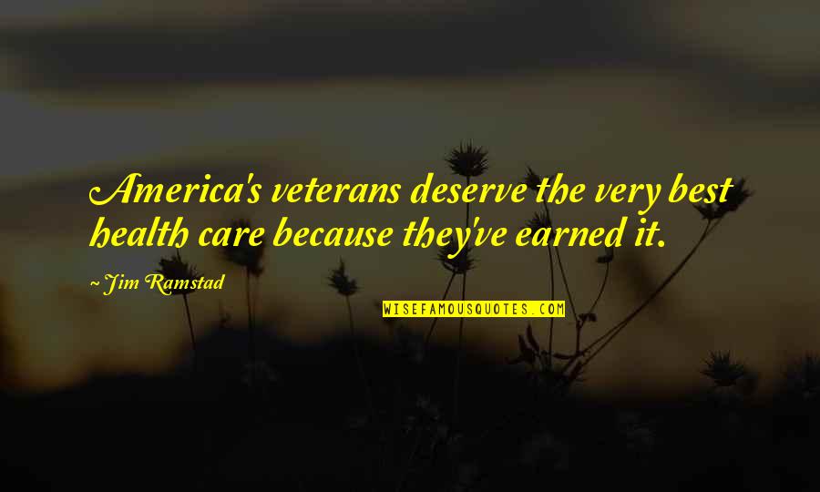 Mountford And Sons Quotes By Jim Ramstad: America's veterans deserve the very best health care