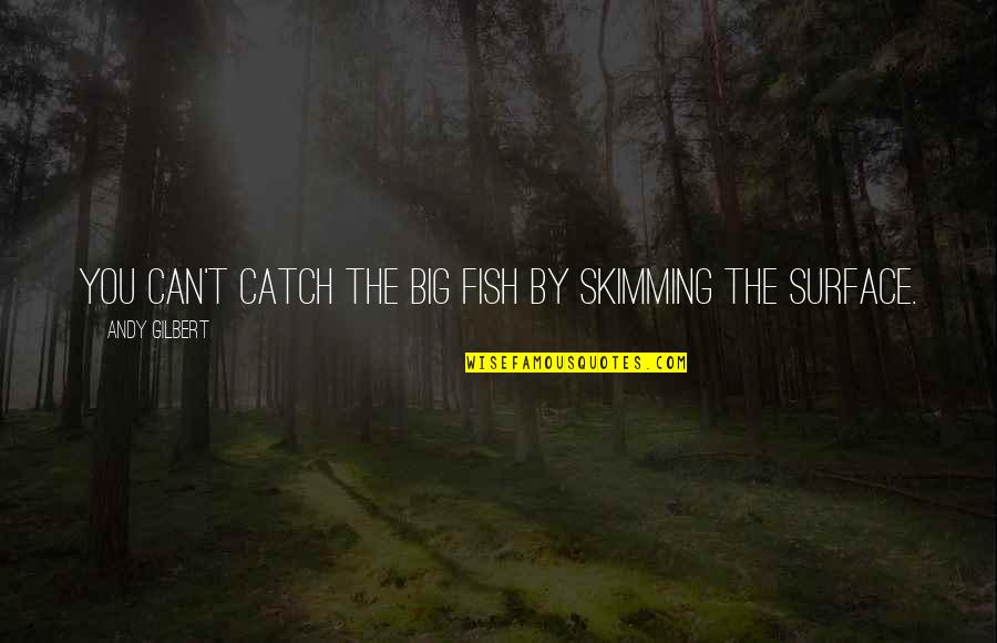 Mourned Loudly Crossword Quotes By Andy Gilbert: You can't catch the big fish by skimming