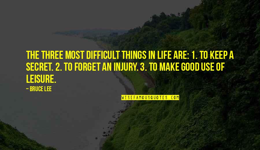Mouvoir Quotes By Bruce Lee: The three most difficult things in life are: