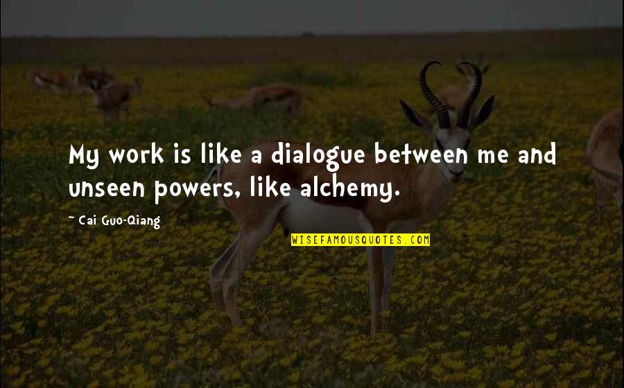 Mouvoir Quotes By Cai Guo-Qiang: My work is like a dialogue between me