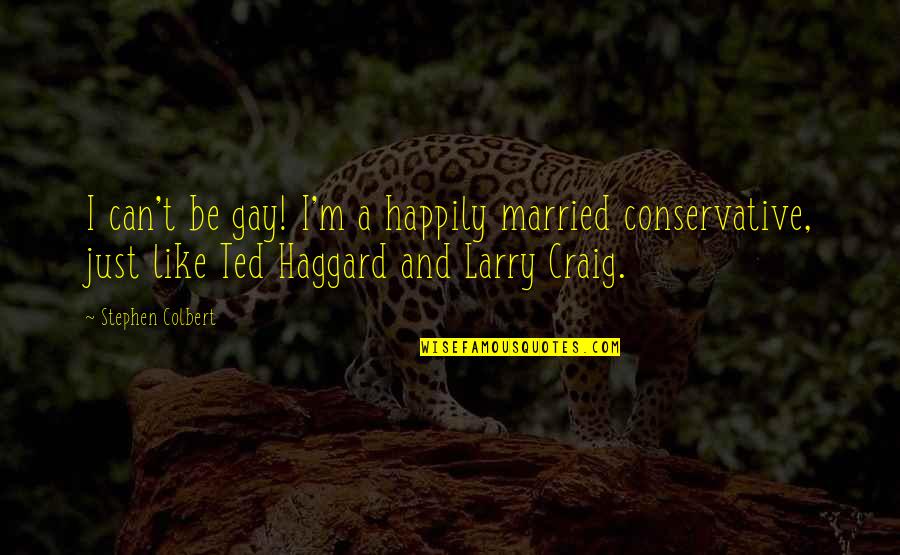 Movie The Birds Quotes By Stephen Colbert: I can't be gay! I'm a happily married