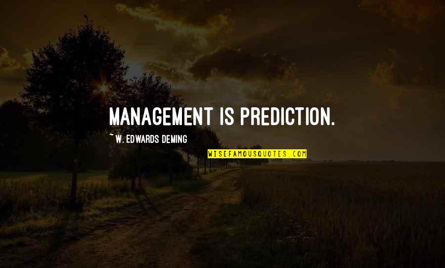 Mpangilio Wa Quotes By W. Edwards Deming: Management is prediction.