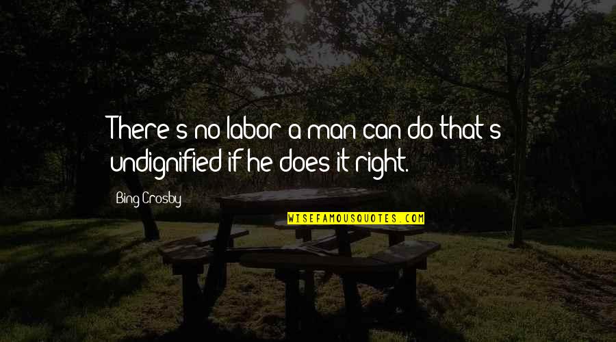 Mr Hanekoma Quotes By Bing Crosby: There's no labor a man can do that's