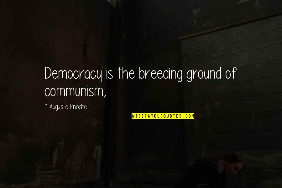 Mrsic Appeals Quotes By Augusto Pinochet: Democracy is the breeding ground of communism,