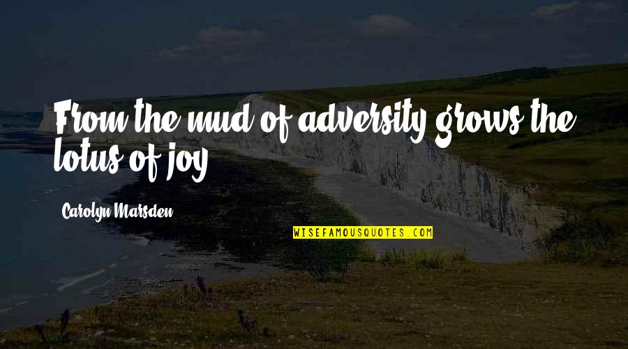 Mud Out Quotes By Carolyn Marsden: From the mud of adversity grows the lotus