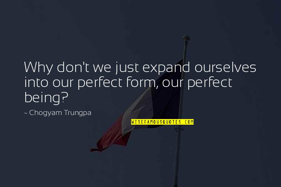 Muhammad And The Mountain Quote Quotes By Chogyam Trungpa: Why don't we just expand ourselves into our