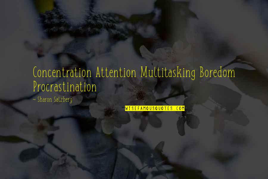 Multitasking Quotes By Sharon Salzberg: Concentration Attention Multitasking Boredom Procrastination