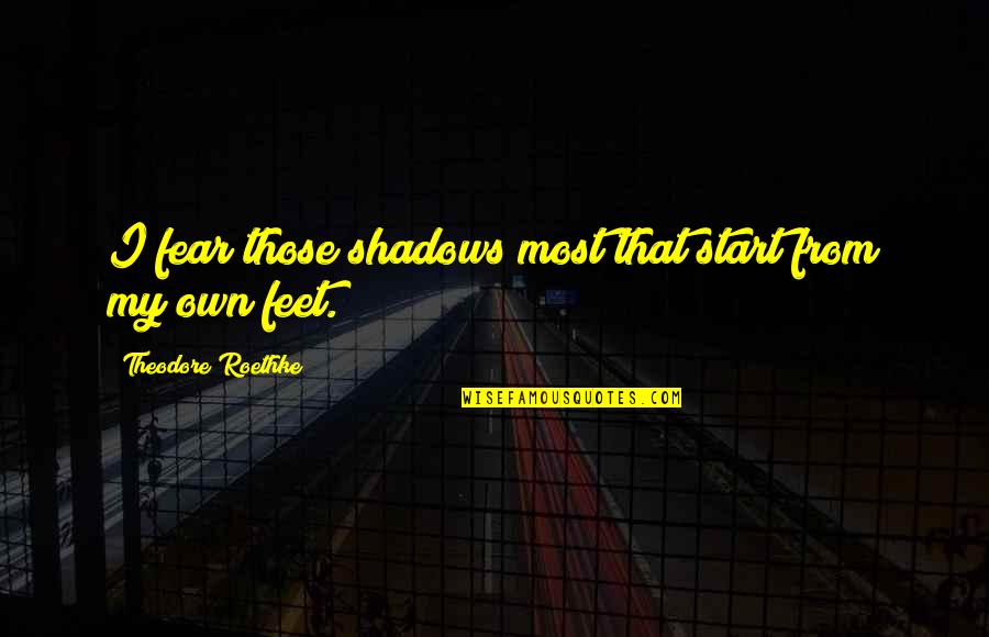 Multitudes Crossword Quotes By Theodore Roethke: I fear those shadows most that start from