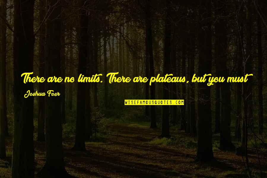Murdstone Dr Quotes By Joshua Foer: There are no limits. There are plateaus, but